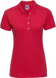 Russell Athletic 566F / Tricou polo elastic cu mânecă scurtă pentru femei - roșu clasic L (10566F24803)