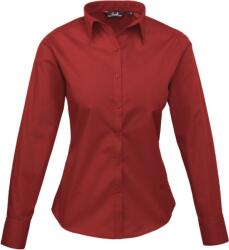 Premier PR 300 / Cămașă poplin cu mânecă lungă pentru femei - vișiniu 4XL (3903003702i)