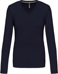 Kariban Vintage V-NECK K382 / Tricou cu mânecă lungă pentru femei - bleumarin M (20K38200302)