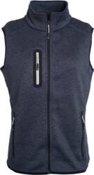Daiber JN 773 / Vestă tricotată din fleece pentru femei cu guler ridicat - gri închis melanj/argintiu S (020773o2601)