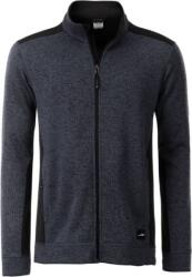 Daiber JN 862 / Jachetă de lucru tricotată din fleece pentru bărbați - carbon melanj/negru M (020862s7602)