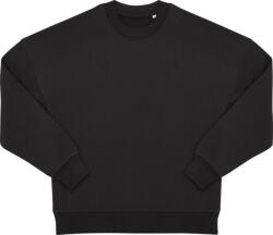 B&C Collection INFLUENCE CREW / Hanorac unisex supradimensionat din bumbac gros - negru XXL (01IC0100205)