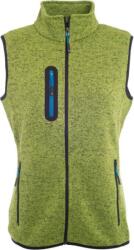 Daiber JN 773 / Vestă tricotată din fleece pentru femei cu guler ridicat - kiwi melanj/royal XXL (020773o2305)