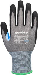 Portwest A648 CS CUT D21 / Mănuși din nitril rezistente la tăiere, nivel D - gri/negru XS (A648G8RXS)