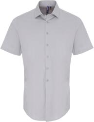Premier PR 246 / Cămașă bărbătească cu mânecă scurtă din poplin elastic - argintiu XXXL (39024664013)