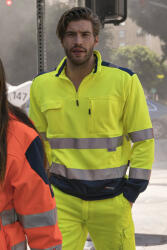 PAYPER VISION FLUO 000345-0018 / Hanorac bărbătesc de înaltă vizibilitate cu dungi reflectorizante 3M - galben/bleumarin S (000345001801014S)