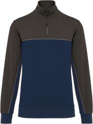 Wk Designed To Work WK CONCEPUT PENTRU LUCRU WK 404 / Hanorac de lucru unisex cu fermoar 1/4 din bumbac organic - bleumarin/gri 4XL (20W404q6214)