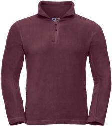 Russell Athletic 874M / Hanorac bărbătesc din fleece cu fermoar 3/4 - vișiniu XS (10874M37000)