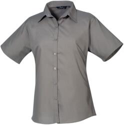Premier PR 302 / Cămașă cu mânecă scurtă din poplin pentru femei - gri închis S (3903026702c)