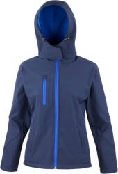 RESULT R 230F / Jachetă softshell cu 3 straturi și glugă pentru femei - bleumarin/roșu regal M (30230F86002)
