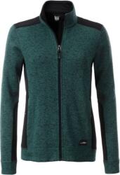 Daiber JN 861 / Jachetă de lucru tricotată din fleece pentru femei - verde melanj/negru XL (020861s7804)