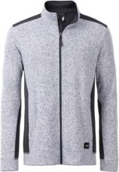 Daiber JN 862 / Jachetă de lucru tricotată din fleece pentru bărbați - alb melanj/carbon S (020862s7701)