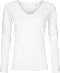PROMODORO 1560 XO / Tricou damă cu mânecă lungă și decolteu în V - alb L (40156000103)