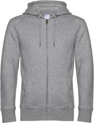 B&C be inspired B&C KING ZIPPED HOOD / Hanorac bărbătesc cu fermoar - gri deschis melanj S (01U03K61001)