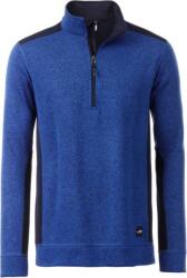 Daiber JN 864 / Jachetă de lucru din fleece pentru bărbați, cu fermoar pe jumătate - melanj regal/bleumarin L (020864s7403)