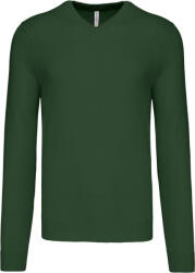 Kariban Vintage K965 / Pulover bărbătesc cu decolteu în V - verde pădure XXL (20K96507405)