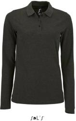 SOL'S PERFECT LSL / Tricou polo cu mânecă lungă pentru femei - cărbune melanj M (252083r6402)