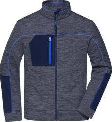 Daiber JN 1818 / Jachetă tricotată din fleece pentru bărbați - bleumarin melanj/bleumarin/roșu regal XL (021818z6404)