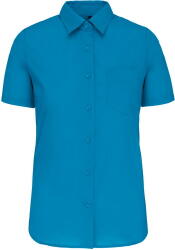 Kariban Vintage JUDITH K548 / Cămașă cu mânecă scurtă pentru femei - turcoaz strălucitor XL (20K548g7304)