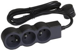 Legrand 16A 3680W 3x2P+Z extra-flat power strip extension with 1.5m cord - black and dark gray (049472)