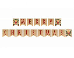  Merry Christmas Brown Bow felirat 250 cm (MLG169287)