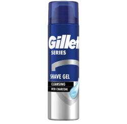 Gillette Gel de ras pentru barbati cu efect de curatare Gillette Series cu carbune, protectie completa impotriva iritatiei, 200 ml