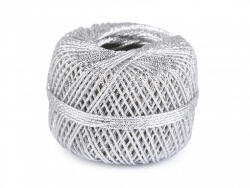  Lurex horgolócérna / csillogó zsinór 1 mm - ezüst, 20 m