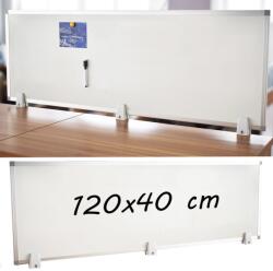 Procart Tabla magnetica alba 40x120 cm, 2 fete, rama de aluminiu, prindere desktop pe birou (ALB-DSKPT40120)