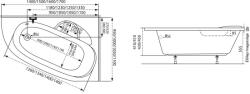 Radaway Daria aszimmetrikus akril kád 170x110 jobbos