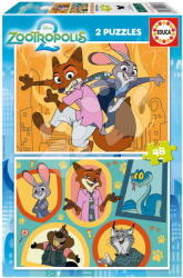 Educa Puzzle Zootropolis 2 Educa 2x48 de piese, de la 4 ani (EDU20463) Puzzle