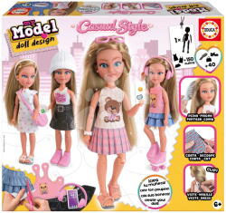 Educa Lucru creativ My Model Doll Casual Style Educa Creează propria păpușă în ținută urbană: 40 de accesorii, de la 6 ani (EDU20652)