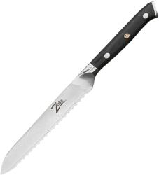 Zelite Seria japoneză Alpha-Royal, cuțit universal 5, 5, margine zimțată, oțel damasc (AR-SERR-AS10) (AR-SERR-AS10)