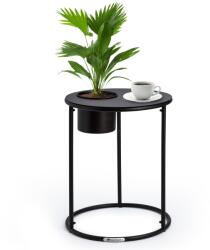 Blumfeldt Masă laterală Irvine cu ghiveci, 41 x 50 cm (Ø x Î), oțel acoperit cu pulbere (GDM11-Irvine-44-Blk) (GDM11-Irvine-44-Blk) Masa de cafea