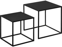 HOMCOM Lerakó asztal, 2 darabos, fekete (839-563V00BK)