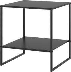 HOMCOM Lerakó asztal, 2 szintes, fekete, 40cm x 40cm x 45cm (839-839V00BK)