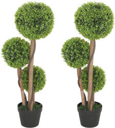 Homcom Műnövény, buxus, cserépben, 2 db szett, 90 cm (830-705V02YG)