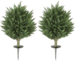 Homcom Műnövény, gömb ciprus, cserépben, 2 db szett, 60 cm (83C-004V00GN)