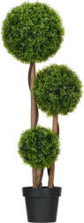 Homcom Műnövény, buxus, 3 gömbbel, cserépben, 110 cm (830-795V00GN)