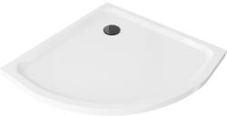 Mexen Flat Slim íves akril zuhanytálca 70 x 70 cm, fehér, fekete szifonnal (41107070B)