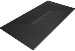 Mexen Toro kőhatású SMC zuhanytálca 200 x 80 cm, fekete, fekete takarólemezzel, szifonnal (43708020-B)