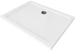 Mexen Flat Slim akril zuhanytálca 100 x 80 cm, fehér, fekete szifonnal (40108010B)