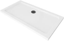 Mexen Flat Slim akril zuhanytálca 120 x 70 cm, fehér, fekete szifonnal (40107012B)