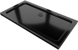 Mexen Flat Slim akril zuhanytálca 140 x 70 cm, fekete, fekete szifonnal (40707014B)