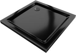 Mexen Flat Slim akril zuhanytálca 100 x 100 cm, fekete, fekete szifonnal (40701010B)