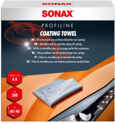 SONAX Mikroszálas bevonat törlőkendő 40x40cm 300GSM 6db-os csomag