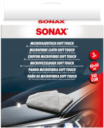 SONAX Mikroszálas puha tapintású törlőkendő 40x40cm 340GSM 3db-os csomag