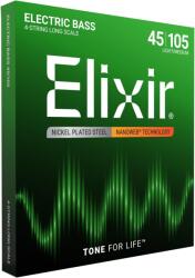 Elixir Nanoweb 4 húros elektromos basszusgitár húrkészlet, nikkelezett acél, . 045-. 105 (14077)