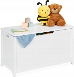 Relaxdays Gyerek játékláda Mdf tartós 80x40 cm fedéllel fogantyúkkal Relaxdays (10046276)