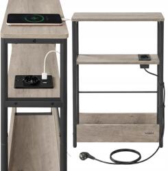 Songmics Dohányzóasztal Usb Tápegység Polccal Éjjeliszekrény Keskeny Loft (LET335K05)