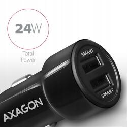 AXAGON PWC-5V5, Okos autós töltő, 2x port 5V-2.4A 2.4A, 24W